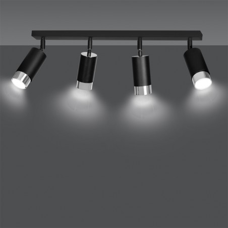 Spotlight Track Lamp Mura Black/Chrome (4 lights)