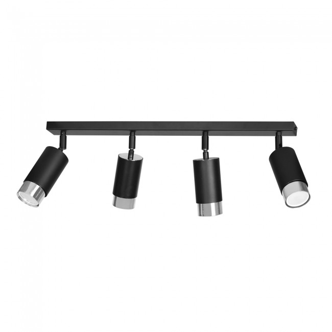 Regleta de techo Mura Negro/Cromo (4 luces)