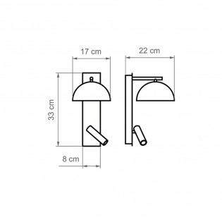 Aplique con lector LED Absis (3.5W+3W)