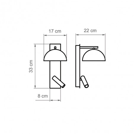 Aplique con lector LED Absis (3.5W+3W)
