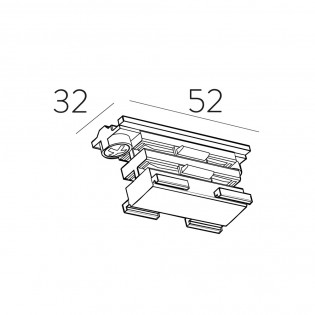 Straight connector for three-phase rail ACB