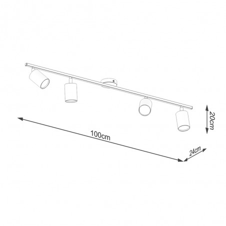 Regleta de techo Lemmi (4 Luces)