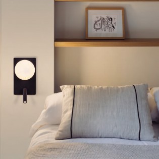 Wandleuchte mit LED-Leser Glos Slim Horizontal (3W)