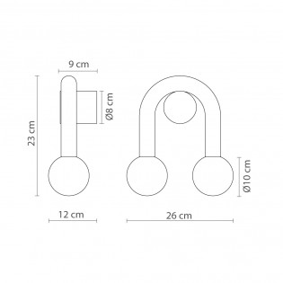Aplique de pared Rigoberta Súper Curvo