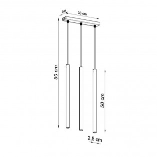 Regleta de techo Pastelo (3 Luces)