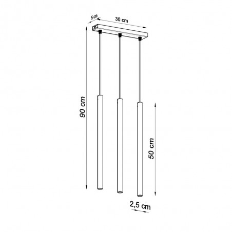 Regleta de techo Pastelo (3 Luces)