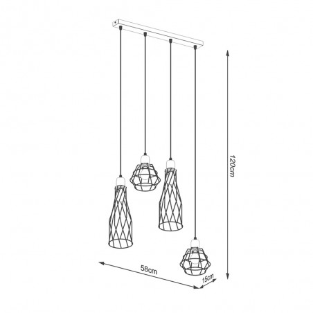 Pendant lamp Suba (4 Lights)