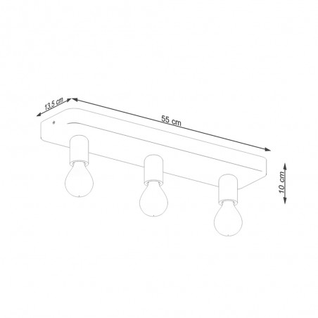 Regleta de techo Tavo (3 Luces)