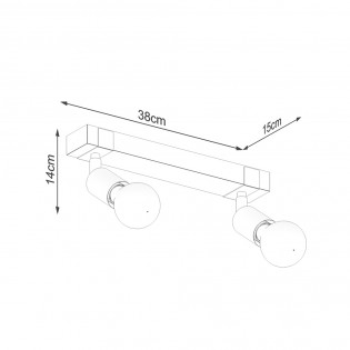 Regleta de techo Zuca (2 Luces)