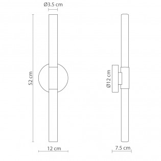 Aplique de pared LED Roos (2x6W)