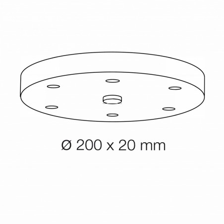 Florón de techo para 6 lámparas