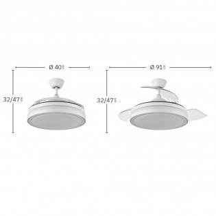 Esparta CCT LED-Ventilator mit klappbaren Flügeln (48W)