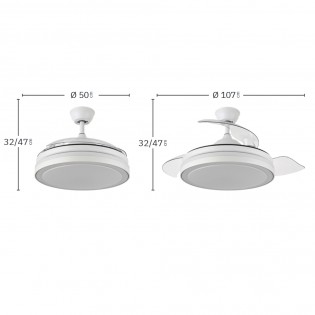 LED fan with retractable blades Esparta Plus CCT (72W)