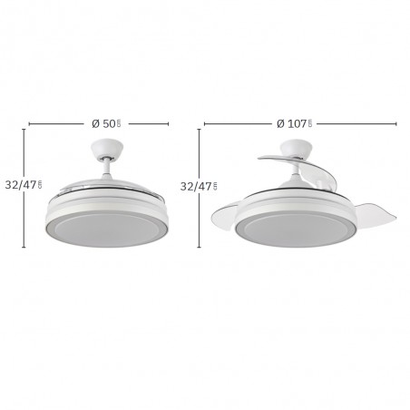 Esparta CCT LED-Ventilator mit einziehbaren Flügeln (72W)