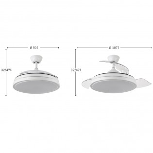 LED fan retractable blades Escorpión CCT (59W)