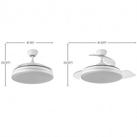 LED fan retractable blades Escorpión CCT (59W)