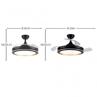 LED fan retractable blades Picolo CCT (72W)