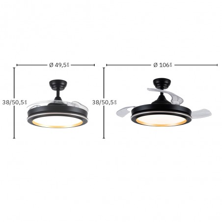 LED fan retractable blades Picolo CCT (72W)