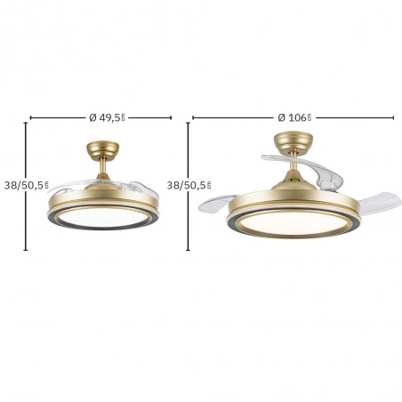 Ventilador LED aspas plegables Picolo CCT (72W)