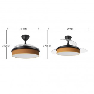 LED fan retractable blades Moda Yellow Mini (72W)