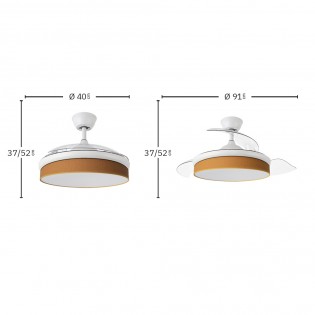 LED fan retractable blades Moda Orange Mini (72W)