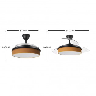 LED fan retractable blades Moda Orange (72W)
