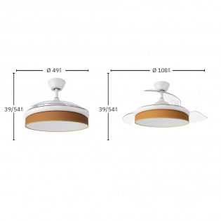 LED fan retractable blades Moda Blue (72W)