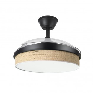 Ventilador LED aspas plegables Moda Mini Cañizo Claro (72W)