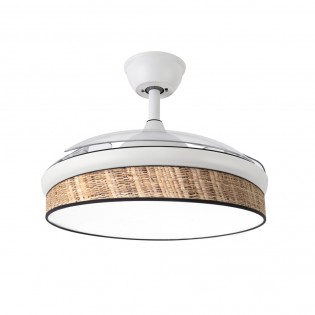 Ventilador LED aspas plegables Moda Mini Cañizo Oscuro (72W)