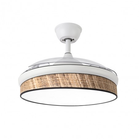 Ventilador LED aspas plegables Moda Mini Cañizo Oscuro (72W)