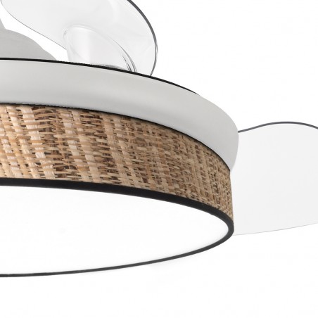 Ventilador LED aspas plegables Moda Mini Cañizo Oscuro (72W)