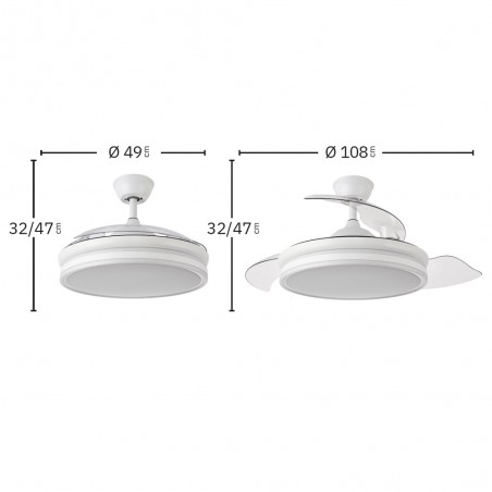 LED ceiling fan with folding blades Bayomo CCT (72W)
