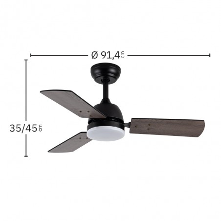 LED fan with reversible blades Portico CCT (20W)