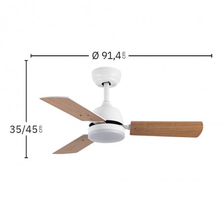 Ventilador LED con aspas reversibles Portico CCT (20W)