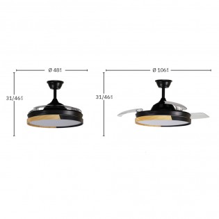 Ventilador LED aspas plegables Emperador CCT (72W)