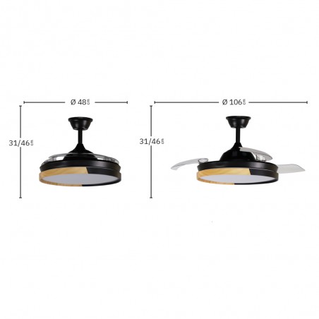 Ventilador LED aspas plegables Emperador CCT (72W)