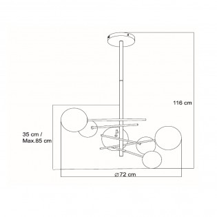 LED Ceiling Lamp Alara Opal (6x1.5W)