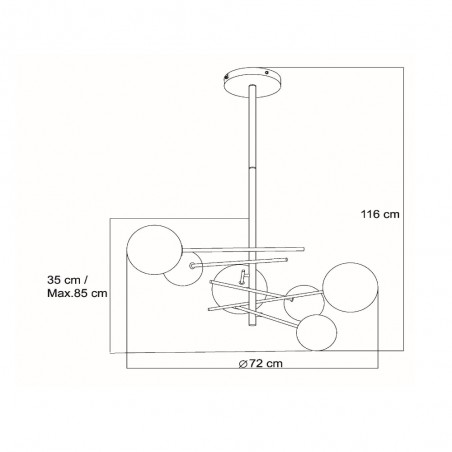 LED Ceiling Lamp Alara Opal (6x1.5W)