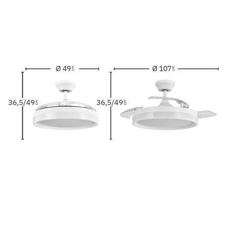 Ventilador LED aspas plegables Zenit (72W)