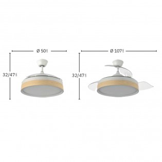 LED fan retractable blades Iglu CCT (72W)