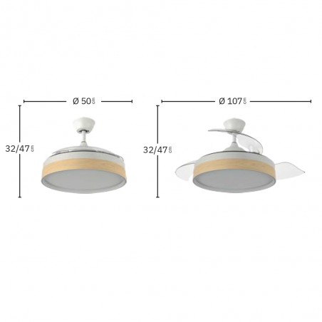 LED fan retractable blades Iglu CCT (72W)
