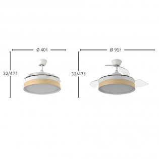 Ventilador LED aspas plegables Iglu Mini CCT (72W)