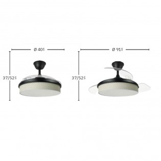 Ventilador LED aspas plegables Moda Mini Cañizo Claro (72W)