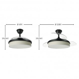 Ventilador LED aspas plegables Moda Cañizo Claro (72W)