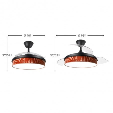 LED fan retractable blades Moda Mini Hoja Caldera (72W)