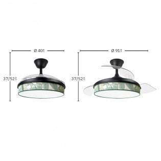 Ventilador LED aspas plegables Moda Mini Hoja (72W)