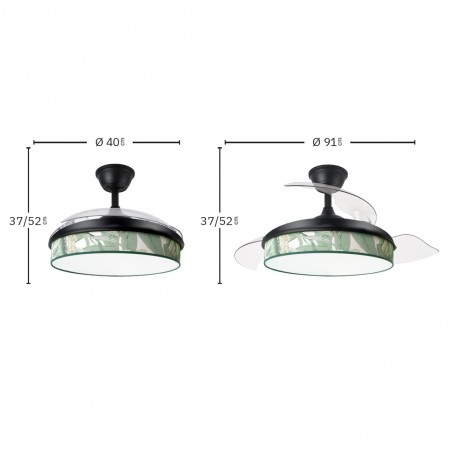 Ventilador LED aspas plegables Moda Mini Hoja (72W)