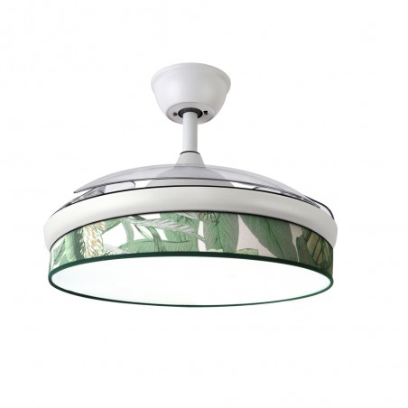 LED fan retractable blades Moda Mini Green Leaf (72W)