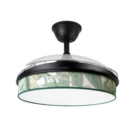 LED fan retractable blades Moda Hoja Verde (72W)