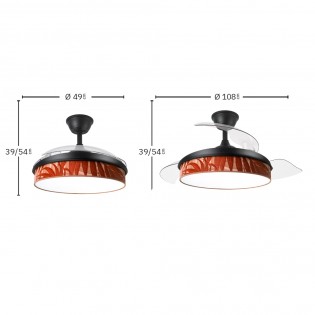 LED fan retractable blades Moda Hoja Caldera (72W)